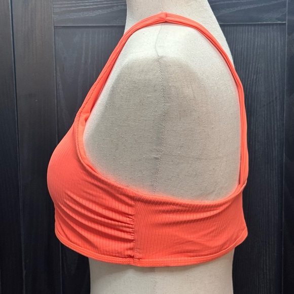 Bright Coral Lace-Up bikini top - Picture 3 of 5